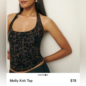 Reformation Molly Knit Leopard Print Top size Small